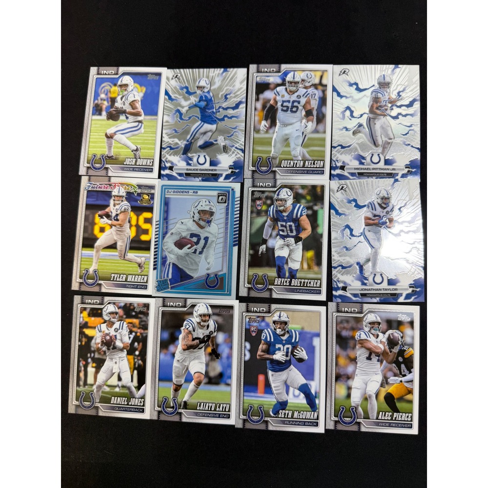 Topps Panini Colts Football Card Lot 12pc Blue White Excellent Richardson Taylor